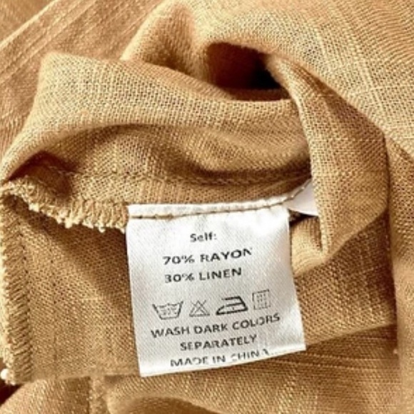 Girl And The Sun Dress Womens Size Medium Tan Linen Button Front Summer Mini - Picture 16 of 16